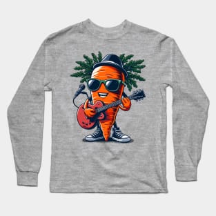 Carrot Playing Guitar Long Sleeve T-Shirt